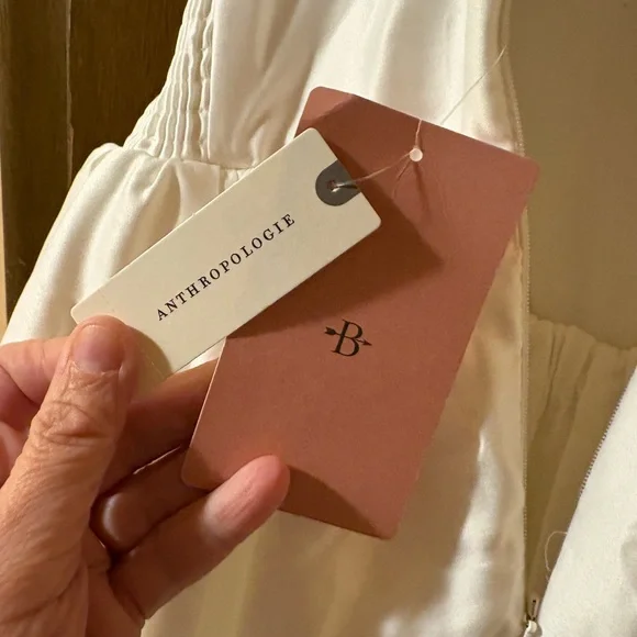 NWT BHLDN Anthropologie High Neck Satin Duchess A-Line Midi Dress - Picture 7 of 15